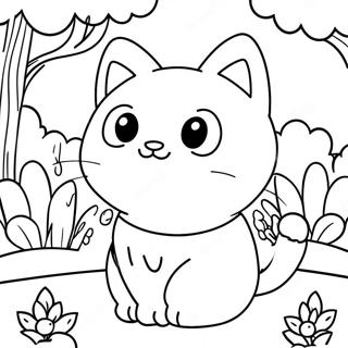 Pagina Da Colorare Di Cute Kitty Softpaws In Un Giardino 48355-40190