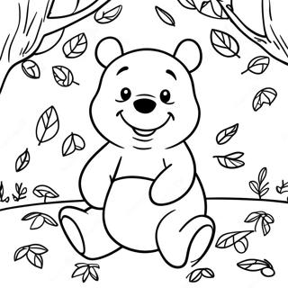 Pagina Da Colorare Di Winnie The Pooh Con Foglie Colorate 48495-40297