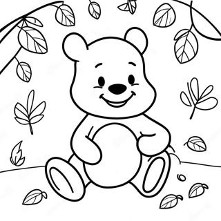 Pagina Da Colorare Di Winnie The Pooh Con Foglie Colorate 48495-40299