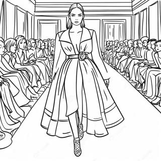 Pagina Da Colorare Della Sfilata Di Moda Dior 48725-40478