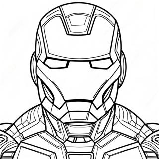 Pagina Da Colorare Della Maschera Di Iron Man Dettagliata 48925-40644