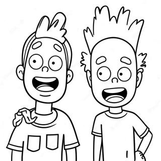 Pagina Da Colorare Di Beavis E Butthead In Costumi Buffi 48995-40698