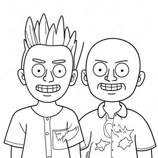 Pagina Da Colorare Di Beavis E Butthead In Costumi Buffi 48995-40699