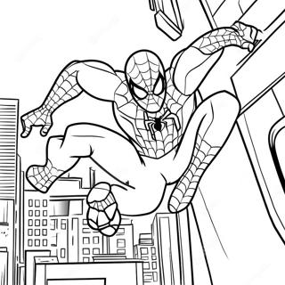 Pagina Da Colorare Di Spider Man Che Dondola Per La Citta 49045-40738