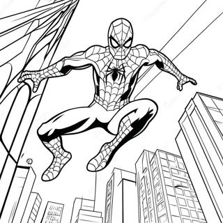 Pagina Da Colorare Di Spider Man Che Dondola Per La Citta 49045-40740