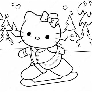 Hello Kitty Pattinaggio Sul Ghiaccio Pagine Da Colorare