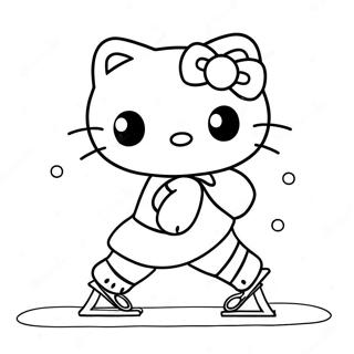 Pagina Da Colorare Di Hello Kitty Sul Ghiaccio 49204-40858