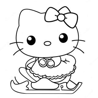 Pagina Da Colorare Di Hello Kitty Sul Ghiaccio 49204-40859