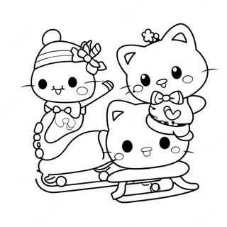 Pagina Da Colorare Di Hello Kitty Sul Ghiaccio Con Amici 49205-40866