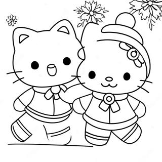 Pagina Da Colorare Di Hello Kitty Sul Ghiaccio Con Amici 49205-40867