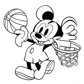 Pagina Da Colorare Di Topolino Che Schiaccia A Canestro 49355-41187