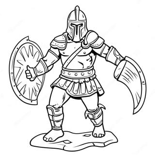 Pagina Da Colorare Del Gladiatore Senza Paura In Battaglia 49445 41264