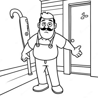 Pagina Da Colorare Del Personaggio Di Hello Neighbor 2 Che Si Intrufola 49595-41382