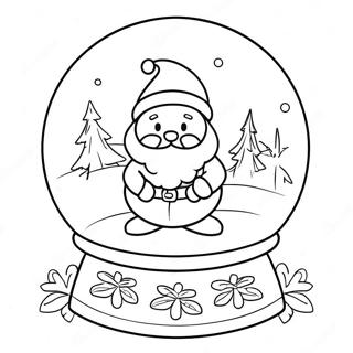 Pagina Da Colorare Globo Di Neve Magico Con Babbo Natale 5003-4013