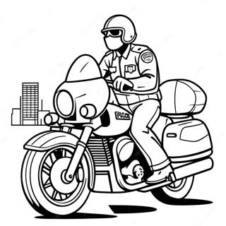 Pagina Da Colorare Di Motocicletta Della Polizia In Azione 50085-41765