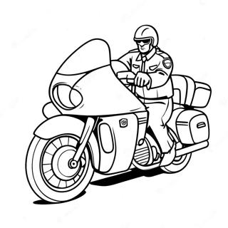 Pagina Da Colorare Di Motocicletta Della Polizia In Azione 50085-41766