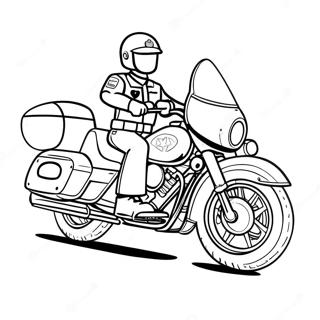 Pagina Da Colorare Di Motocicletta Della Polizia In Azione 50085-41768