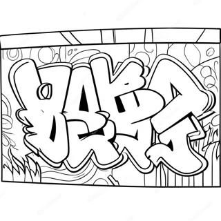 Pagina Da Colorare Del Muro Di Graffiti Hip Hop Colorati 50195-41857