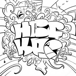 Pagina Da Colorare Del Muro Di Graffiti Hip Hop Colorati 50195-41860