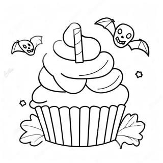 Pagina Da Colorare Cupcake Di Halloween Spettrale 50315-41954