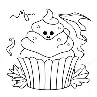 Pagina Da Colorare Cupcake Di Halloween Spettrale 50315-41955