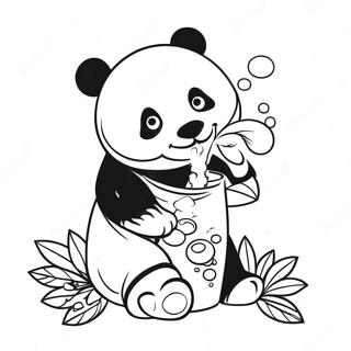 Panda Che Beve Boba Pagine Da Colorare