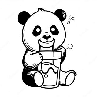 Panda Che Beve Boba Pagina Da Colorare 50384-42010