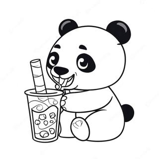 Panda Che Beve Boba Pagina Da Colorare 50384-42012