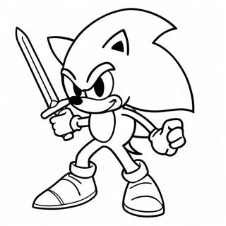 Sonic Epico Con Una Spada Pagina Da Colorare 50615-42189