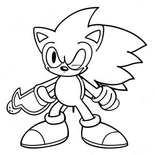 Sonic Epico Con Una Spada Pagina Da Colorare 50615-42190