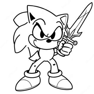 Sonic Epico Con Una Spada Pagina Da Colorare 50615-42191