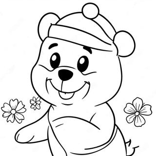 Pagina Da Colorare Winnie The Pooh Festivo Con Cappello Di Babbo Natale 50655-42217