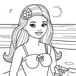 Pagina Da Colorare Di Barbie In Spiaggia 50944-42434