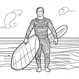 Pagina Da Colorare Di Stephen Sharer Con Una Tavola Da Surf 50975-42465