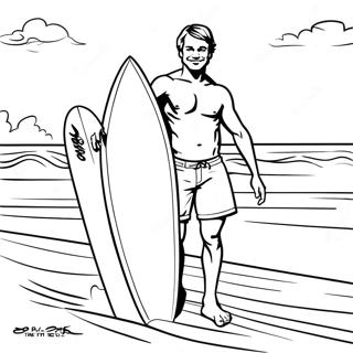 Pagina Da Colorare Di Stephen Sharer Con Una Tavola Da Surf 50975-42467