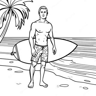 Pagina Da Colorare Di Stephen Sharer Con Una Tavola Da Surf 50975-42468