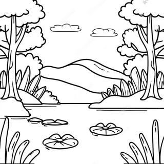 Pagina Da Colorare Di Una Scena Naturale Calmante 5112-4100