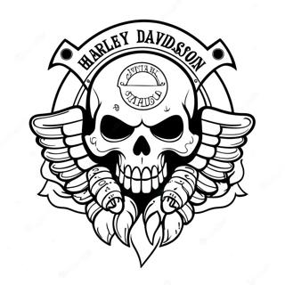 Pagina Da Colorare Del Logo Skull Harley Davidson 51204-42652