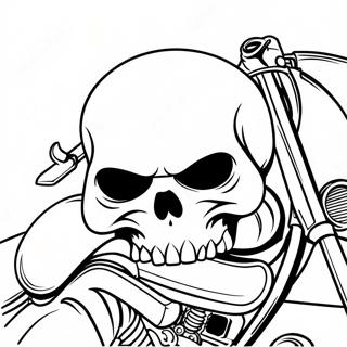 Pagina Da Colorare Della Motocicletta Skull Harley Davidson 51205-42653