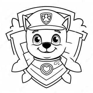 Pagina Da Colorare Del Distintivo Di Paw Patrol Colorato 51395-42804