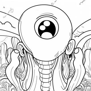 Pagina Da Colorare Di Un Mostro Inquietante Di Junji Ito 51425-42827