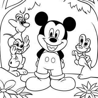 Pagina Da Colorare Topolino Con Animali Della Giungla 51545-42925