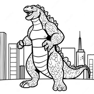 Godzilla Che Ruggisce Nella Citta Da Colorare 51665-43025