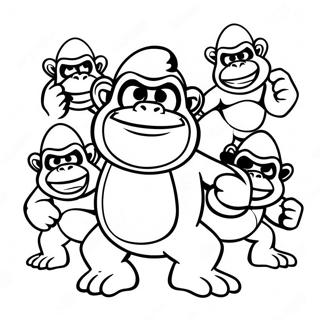 Pagina Da Colorare Di Cranky Kong Con Amici 51905-43213