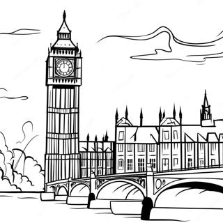 Pagina Da Colorare Di Big Ben Al Tramonto 52146-43397