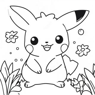 Pagina Da Colorare Di Pikachu Ragazza Carina Con Fiori 52186-43432