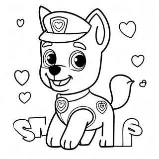 Pagina Da Colorare Di Paw Patrol Per San Valentino 52346-43546