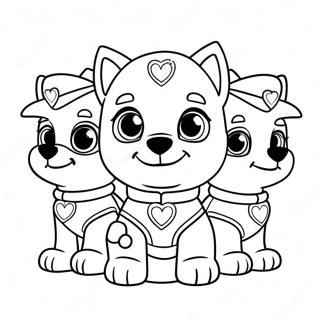 Pagina Da Colorare Dei Cuccioli Di Paw Patrol Carini Con Cuori 52347-43549