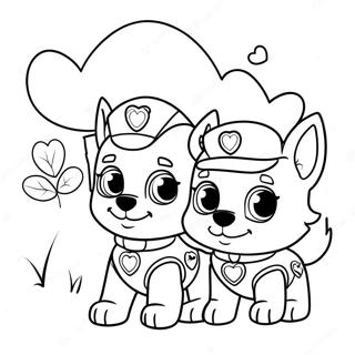 Pagina Da Colorare Dei Cuccioli Di Paw Patrol Carini Con Cuori 52347-43550