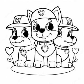 Pagina Da Colorare Dei Cuccioli Di Paw Patrol Carini Con Cuori 52347-43551